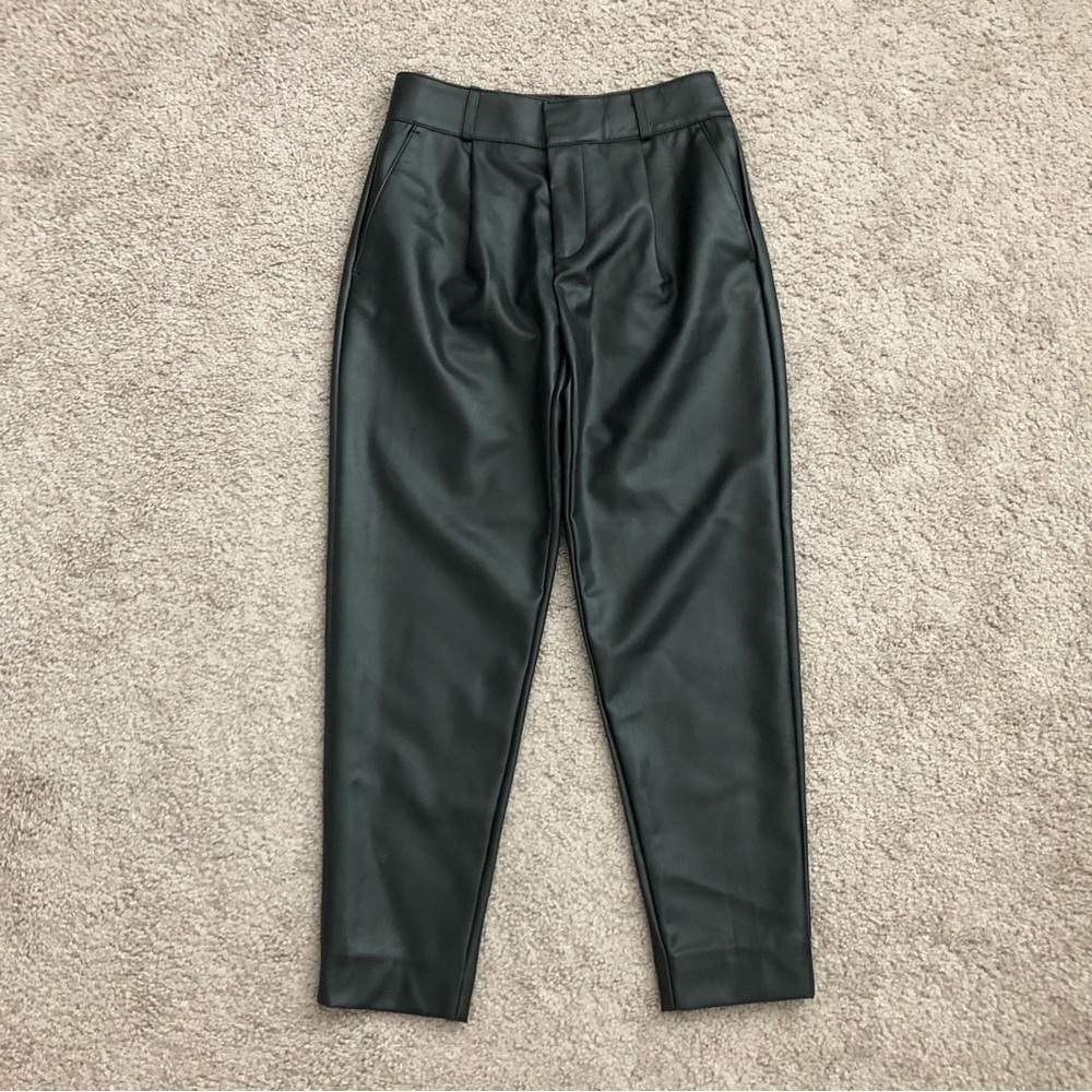 Banana Republic Pant Black Faux Leather Pleated